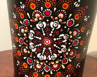 Hand Painted, Mandala Art, Rimless Clay Pot