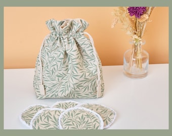 Reusable cotton face pads and bag set