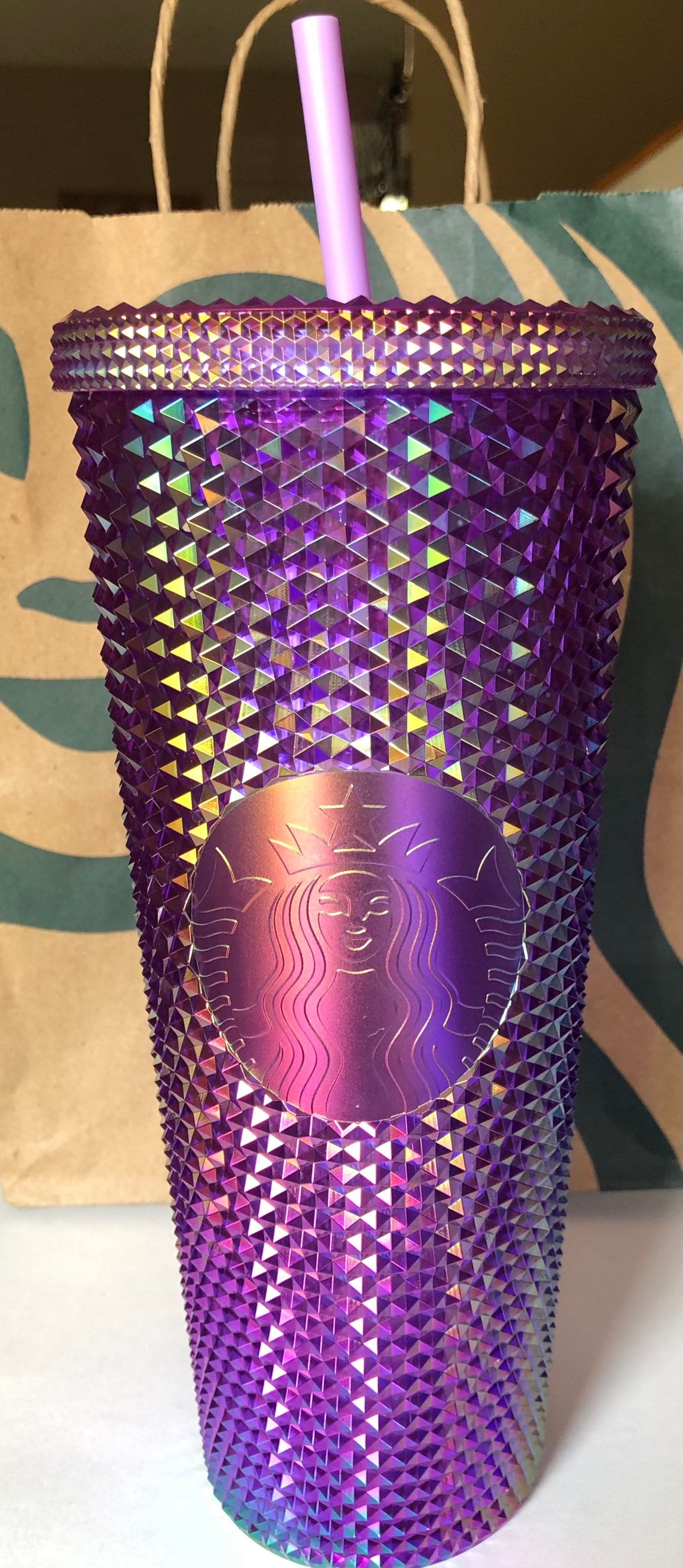 Starbucks Mango & Purple Oil Slick Studded Tumbler