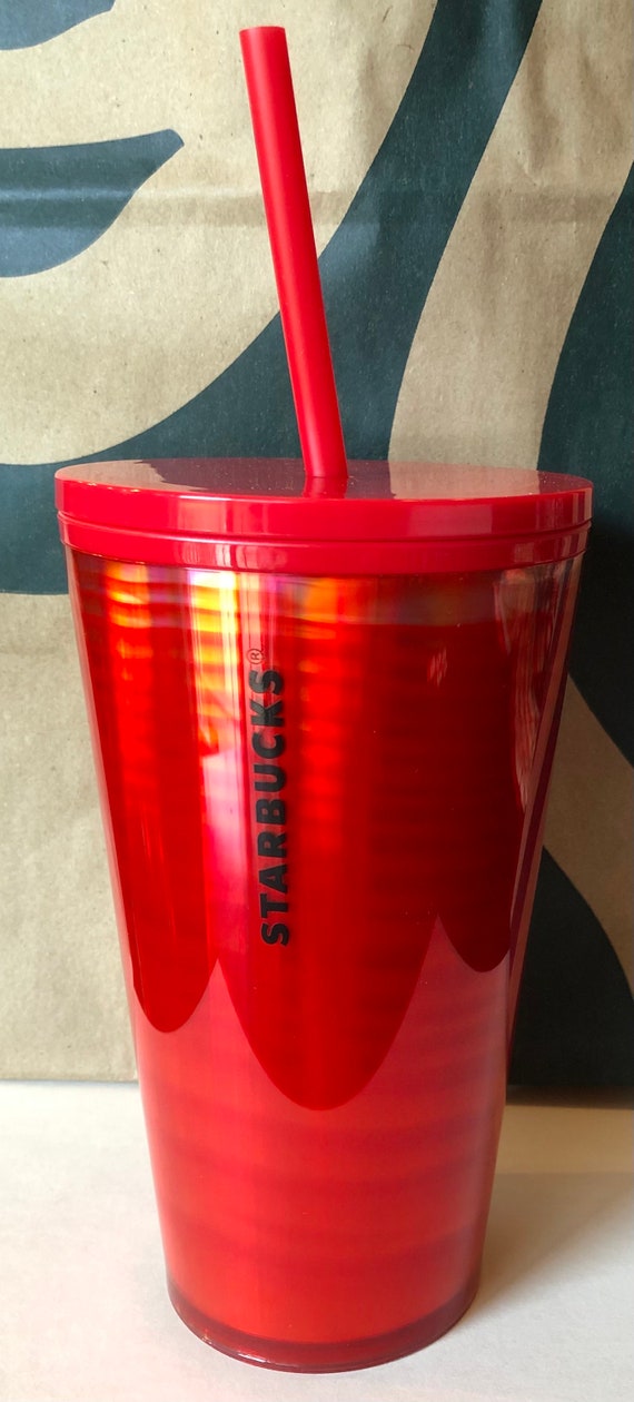 New Starbucks 2021 Red Silver Iridescent Waves Grande Tumbler Cup 16oz -  Etsy