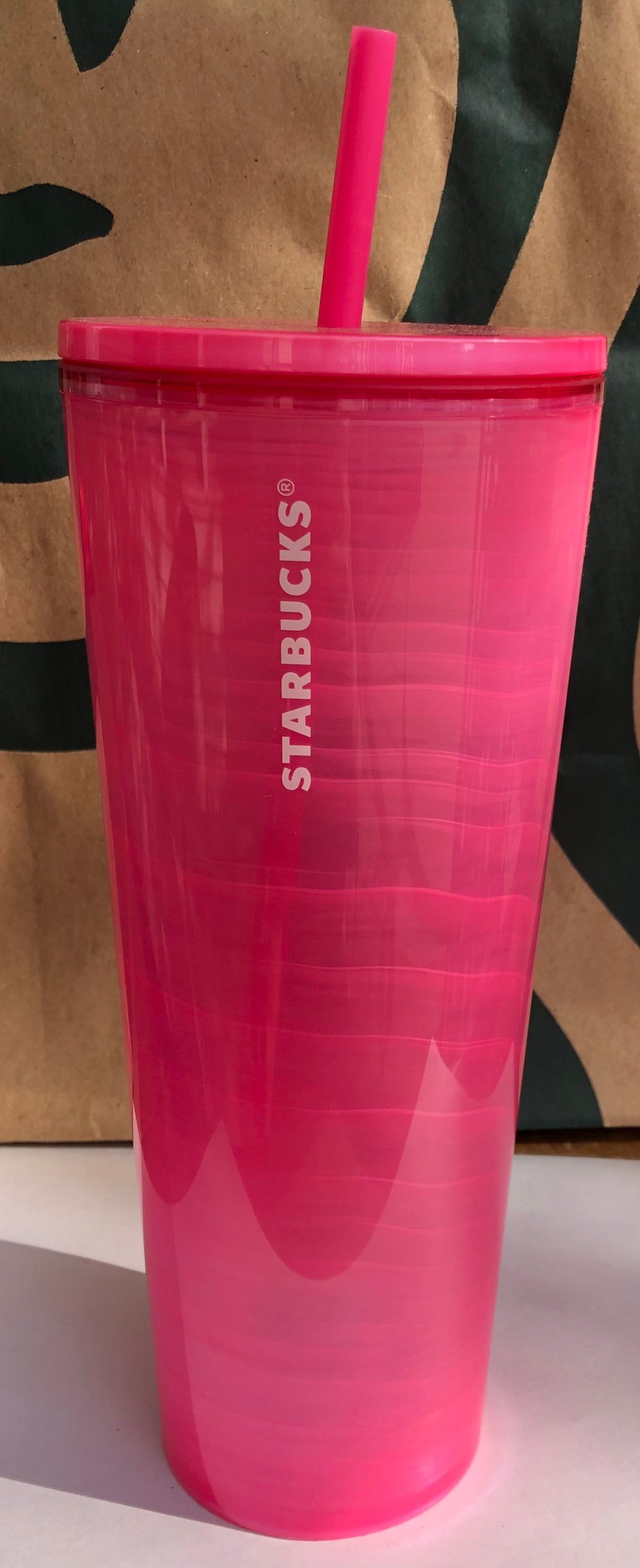 Starbucks Dining | Starbucks 2023 Summer Bubblegum Pink Swirl Venti Tumbler 24oz Cold Cup | Color: Pink | Size: Os | Gi812's Closet