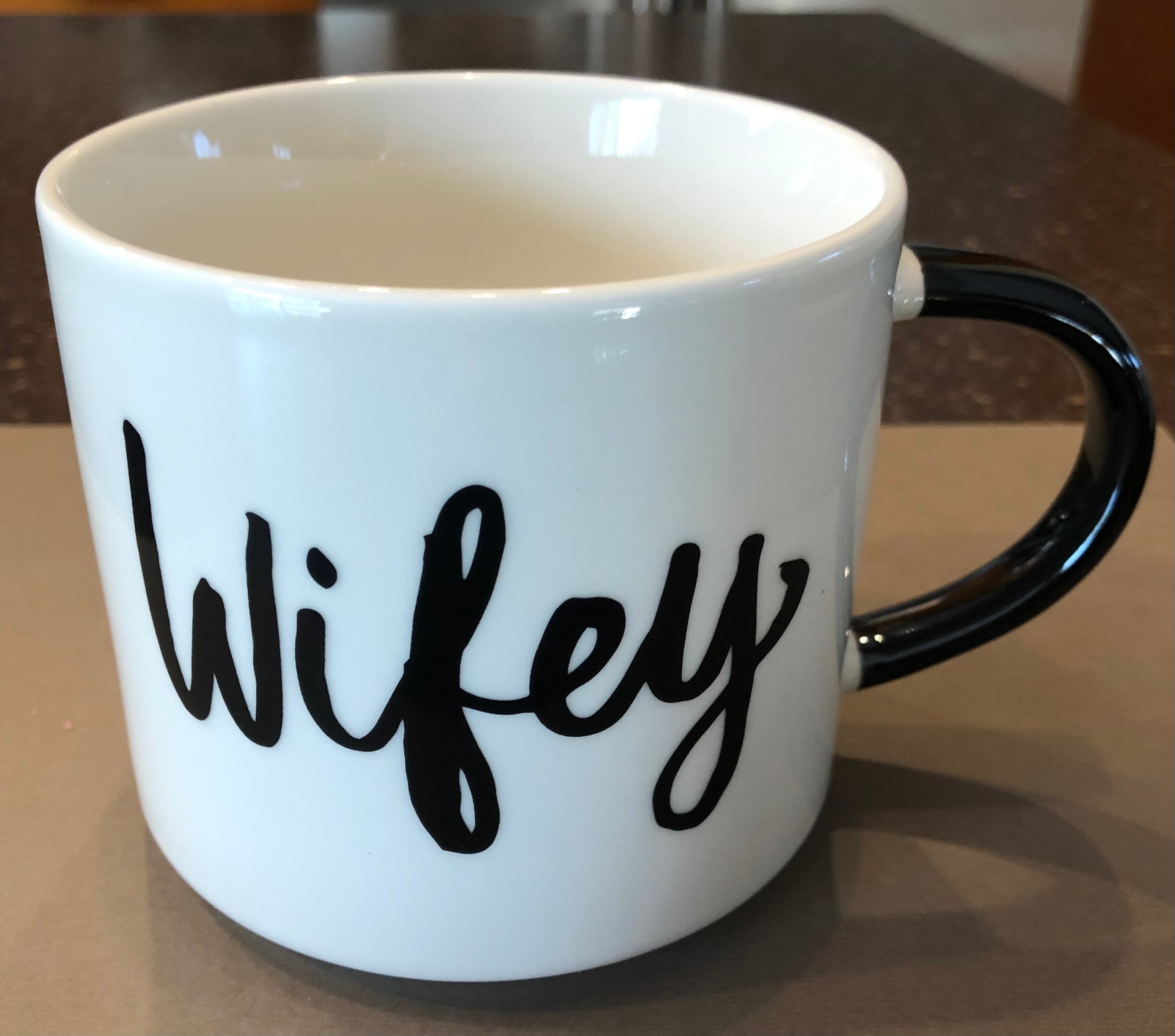 Wifey Cup Iced Coffee Cup Wifey Mug Glass Cup With Lid Straw Future Mrs  Engagement Bridal Shower Gift for Bride to Be EB3496BRD 