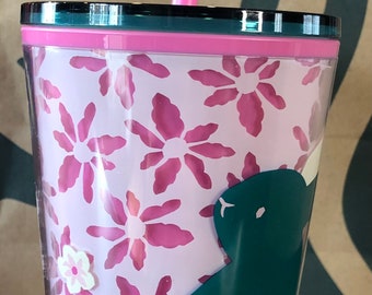 Starbucks 2023 Easter Spring Pink Mod Bunny Floral Tumbler 16oz Grande Cup