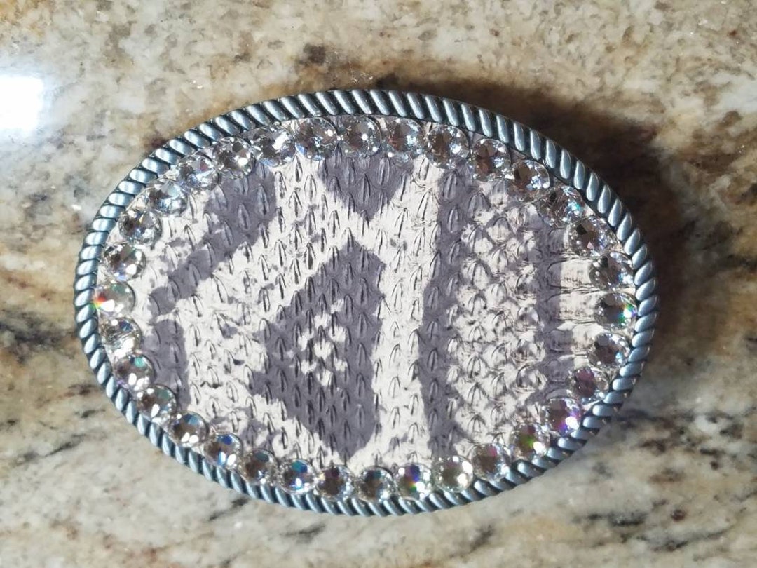 Belt Buckle,exotic Snake, ,swarovski, Rhinestones - Etsy
