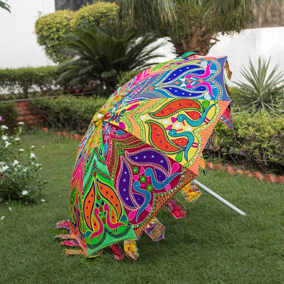 rek Herdenkings zakdoek Decoratieve tuin parasol paraplu met twin pauwen borduurwerk - Etsy België