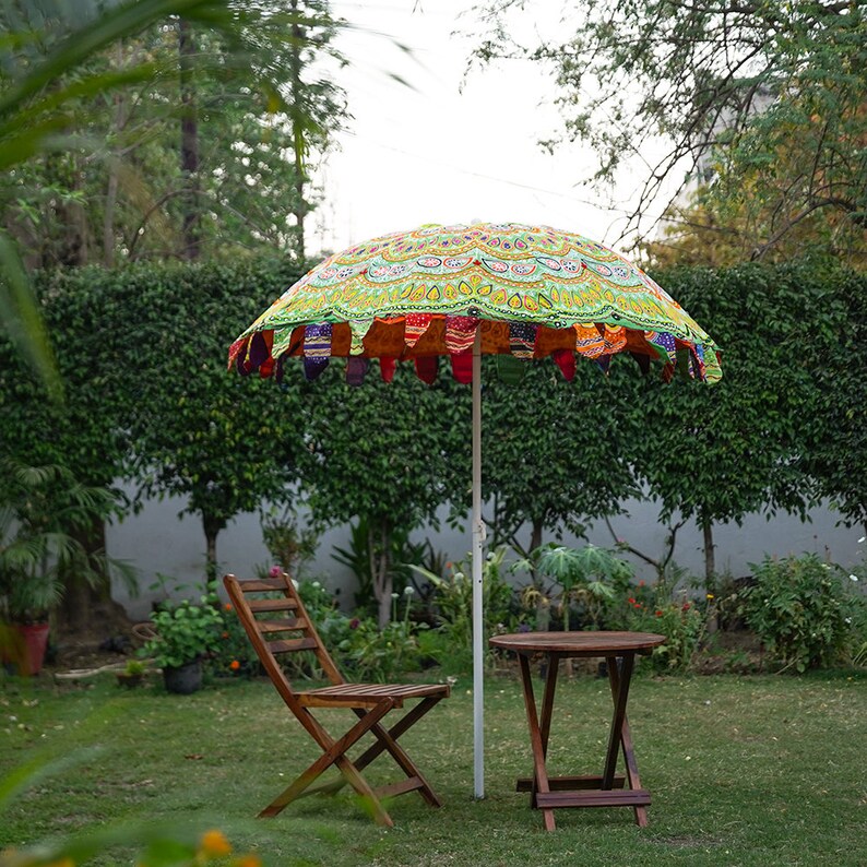 Garden Beach or Patio Decor Parasol Umbrella With Paisley - Etsy