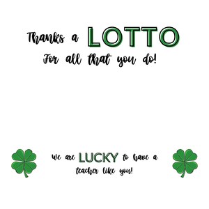 Lehrer Dankeskarte - Lottoscheinhalter - Thanks a Lotto **DIGITAL DOWNLOAD**
