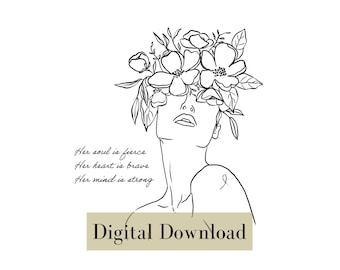 Fierce Woman, Greeting Card, Breast Cancer, Mastectomy, Digital Stationary