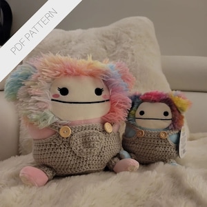 CROCHET PATTERN BUNDLE - 8&quot; & 5&quot; Bigfoot Overalls
