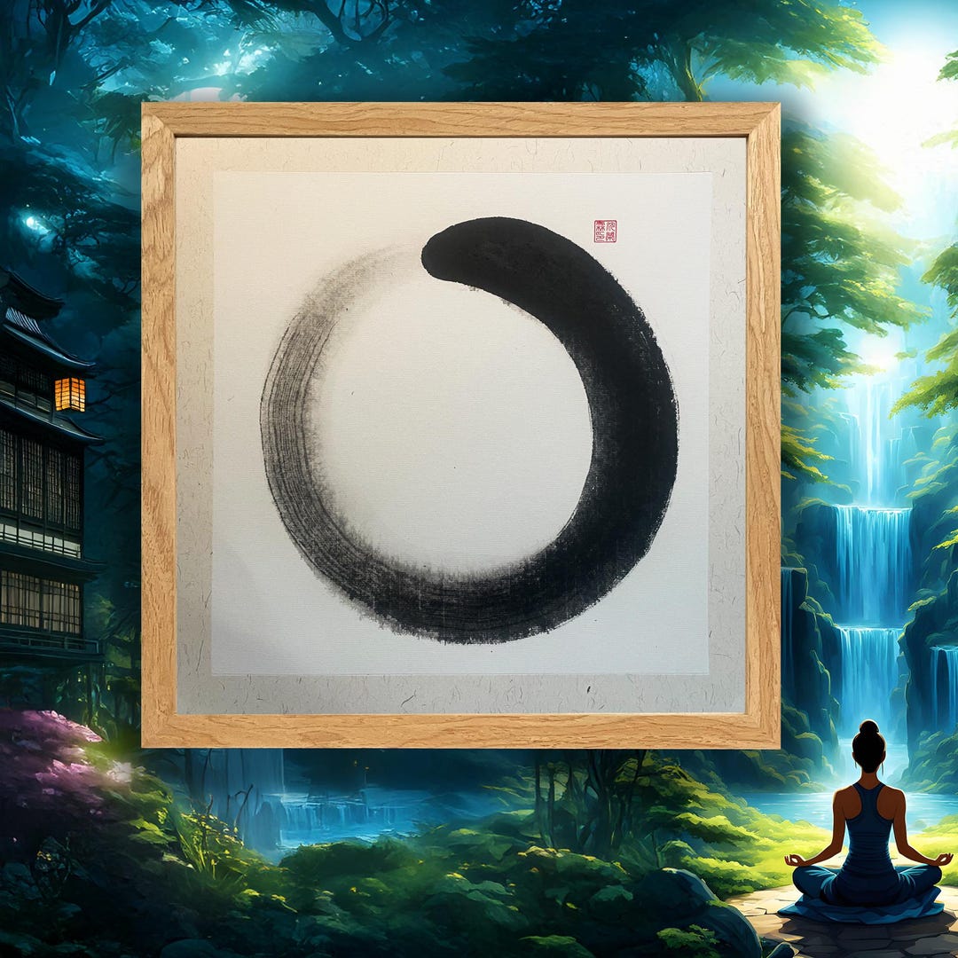 Original Ensō Zen Circle Art, Framed Japanese Calligraphy, Feng Shui ...