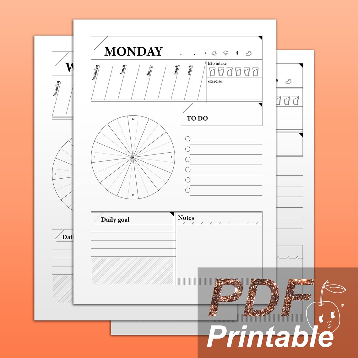 Daily Planner PRINTABLE Planner A4 Daily Planner Inserts, A5 Daily ...
