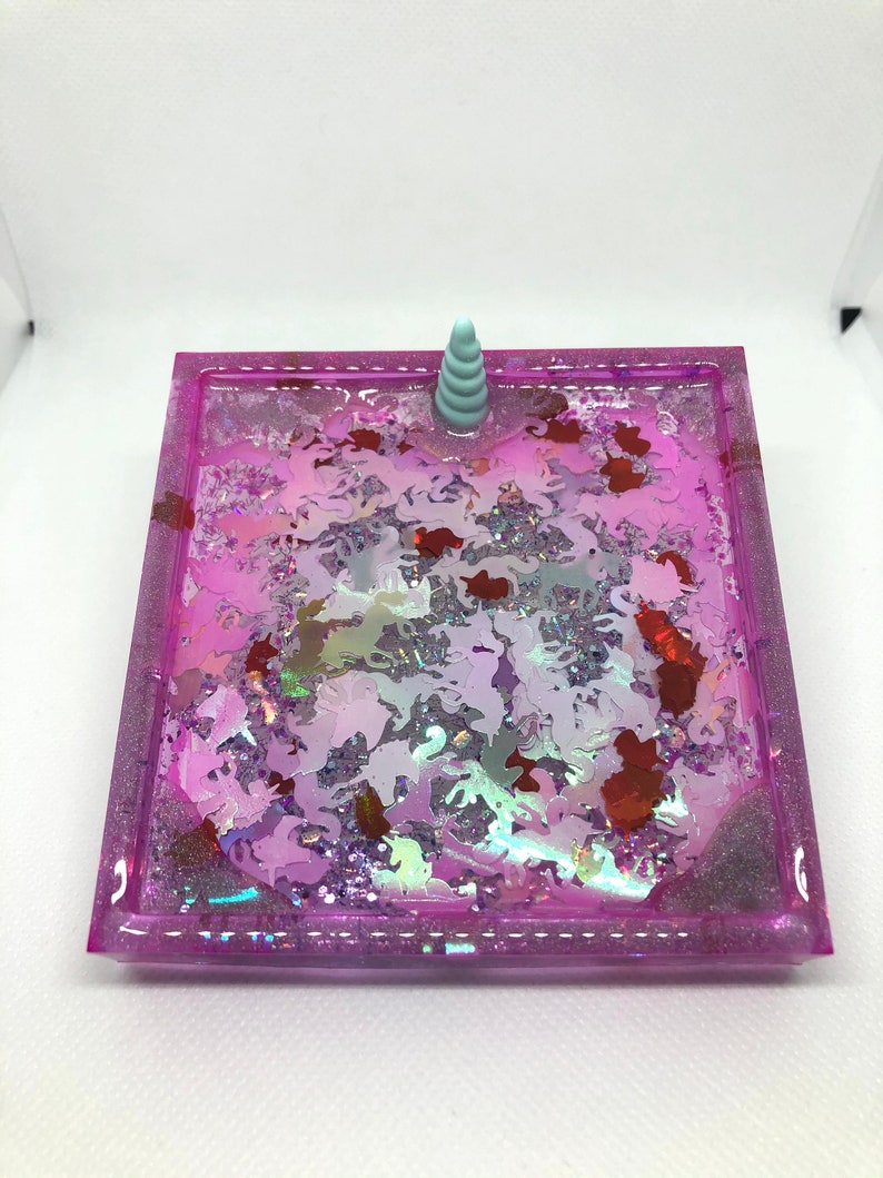 Drippy Holographic Unicorn Trinket Tray by The uwu Snail