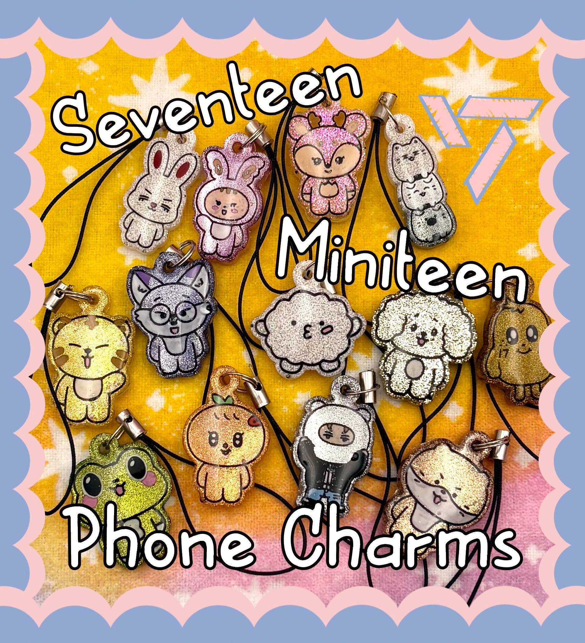 Seventeen Miniteen Kpop Glitter Phone Charms by Theuwusnail - Etsy