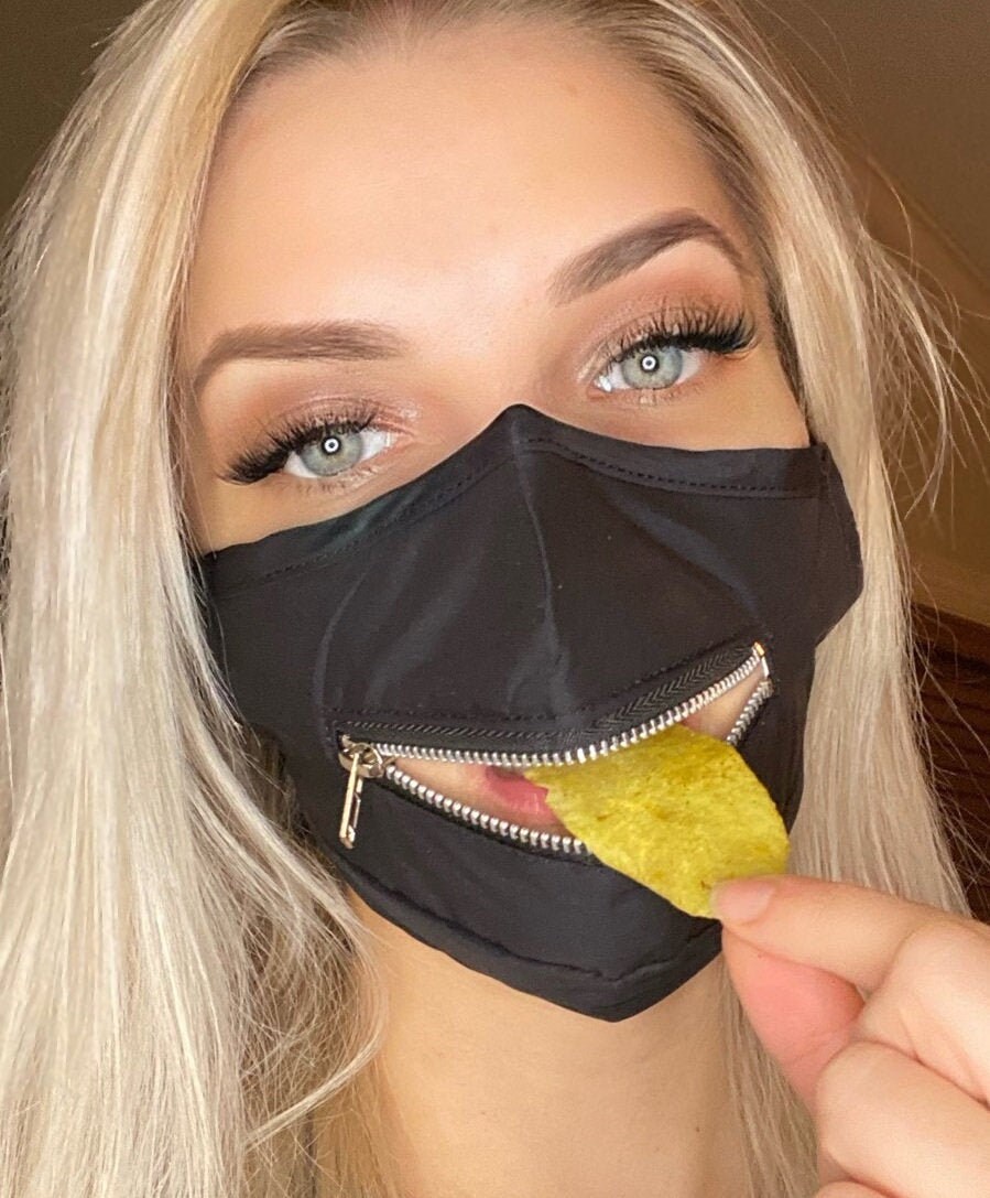 Unisex Face Mask with Zipper, Straw Hole face mask, Breathable Face M…