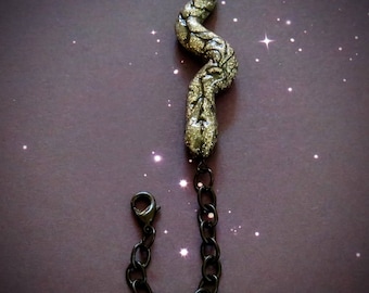 Glitter snake charm keychain