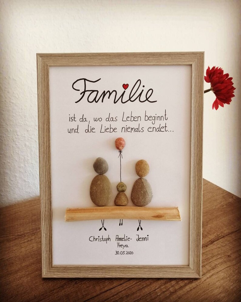 Steinbild Familie ist da... Etsy