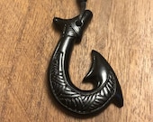 Beautiful Authentic Polynesian Handcrafted Makau or Fish Hook Adjustable Bone Necklace