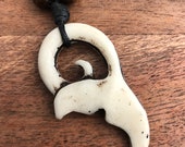 Beautiful Handcrafted Polynesian Whale Tail Adjustable Bone Necklace