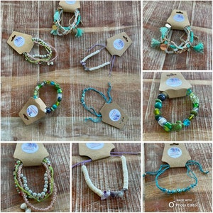 Beautiful Beachy Boho Bracelet Lot- Pretty Assortment of Handmade Bracelets