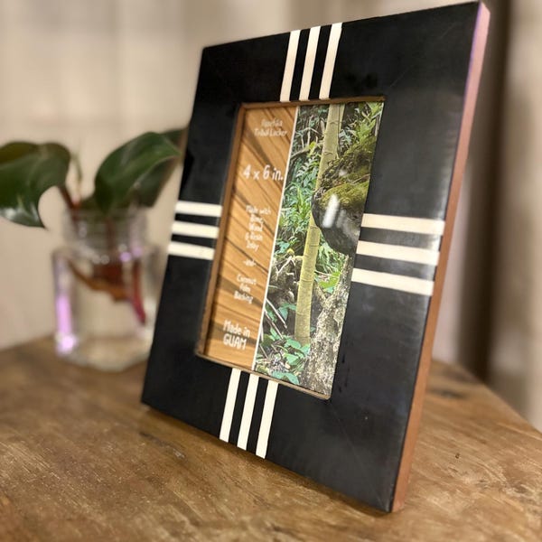 Polynesian Bone & Wood Inlay Picture Frame - 4x6