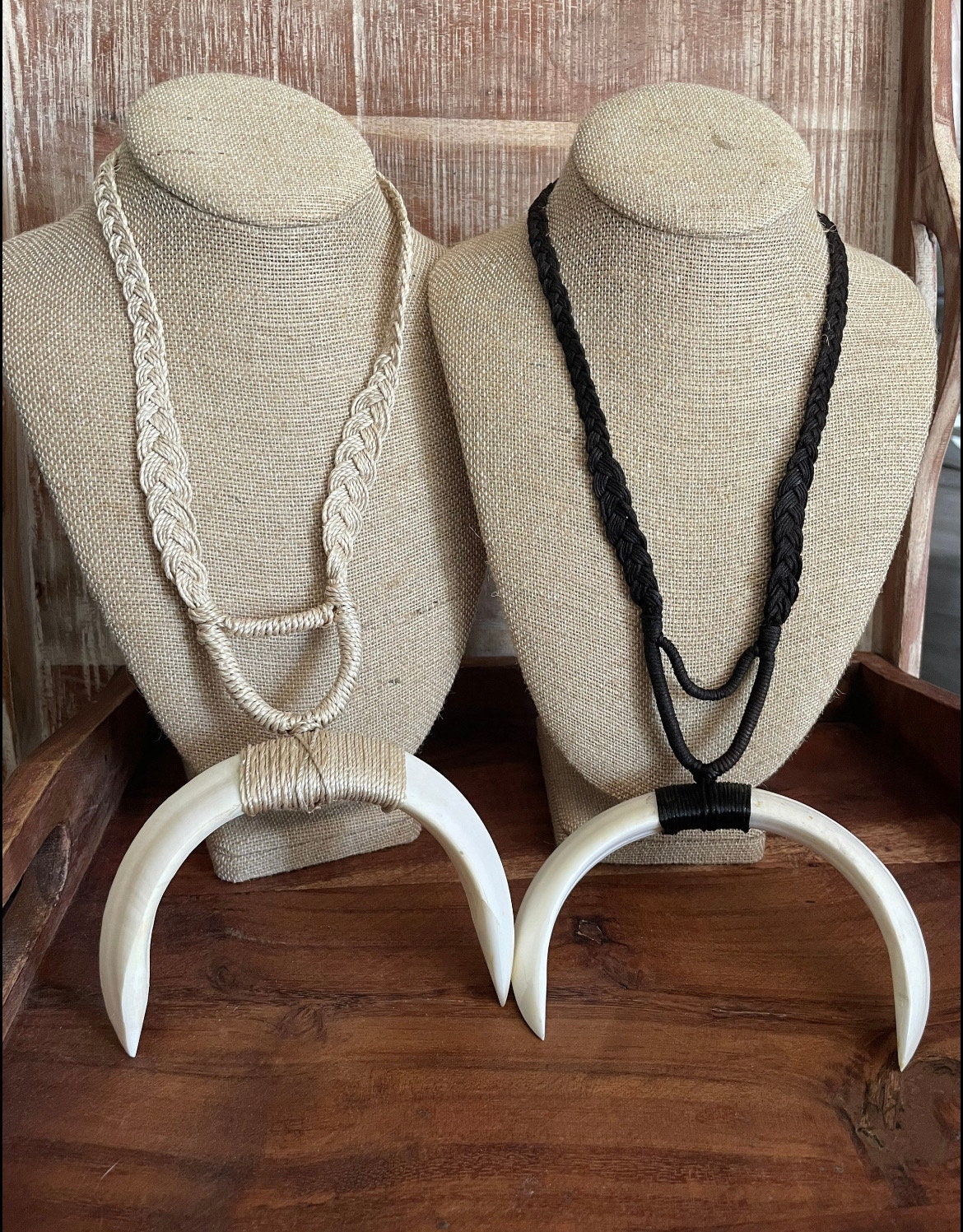 Cheap In Stock Ula Nifo Samoan Tooth Necklace Faux Boars Tusks with Acrylic  Kukui Nut Polynesian Cultural Dancers Performances - AliExpress