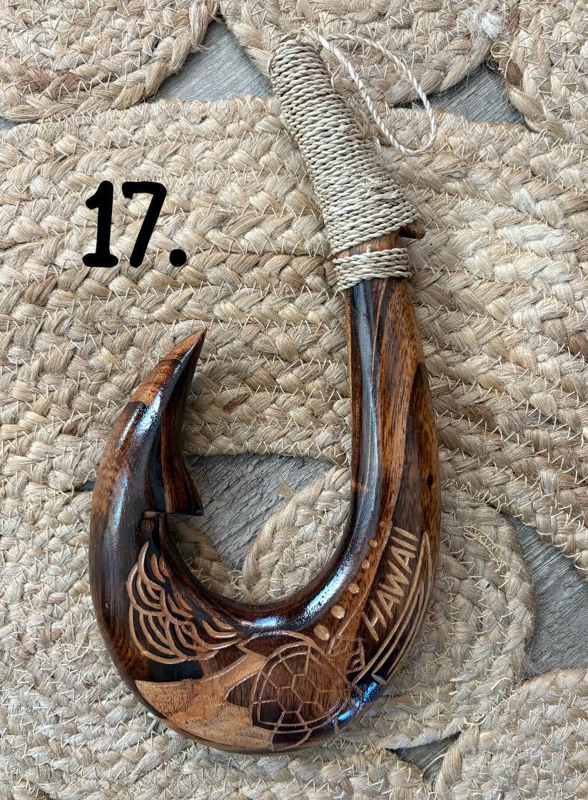 Handmade Polynesian Fish Hook Wall Decor – Engraved Hei Makau - Etsy