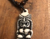 Polynesian Handcrafted Bone Tiki Adjustable Necklace