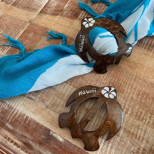 Set of 2 Authentic Turtle Coconut Hawaiian Buckle for Lava Lava or Sarong Cover-Up