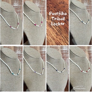 Hawaiian Style Coconut Shell Seed Beaded Petite Necklace- Sweet and Feminine Piece - Variety of Colors -