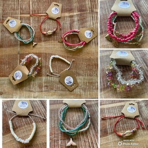 Beautiful Beachy Boho Bracelet Lot- Pretty Assortment of Handmade Bracelets