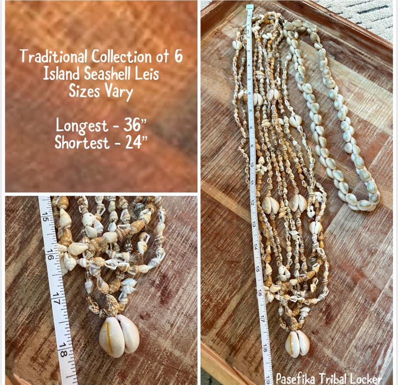 Unique Shell Lei Seashell Lei Set: Authentic Pacific Ocean Shells, Polynesian ...