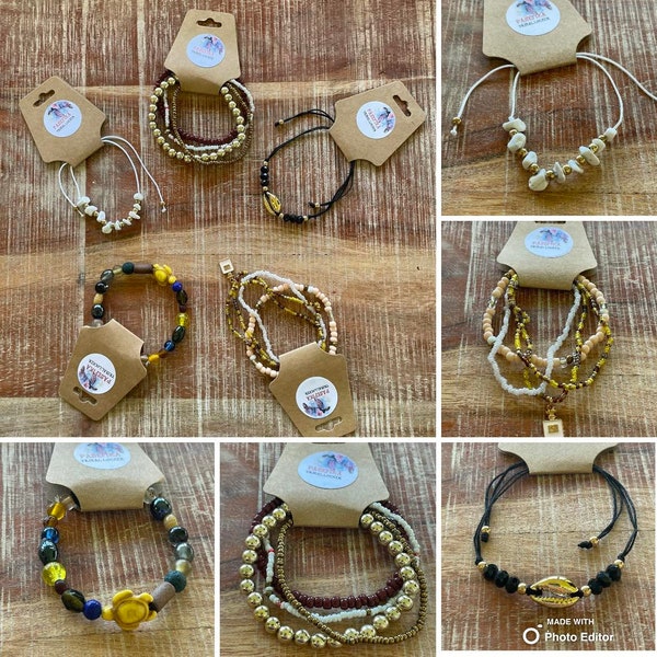 Beautiful Beachy Boho Bracelet Lot- Pretty Assortment of Handmade Bracelets