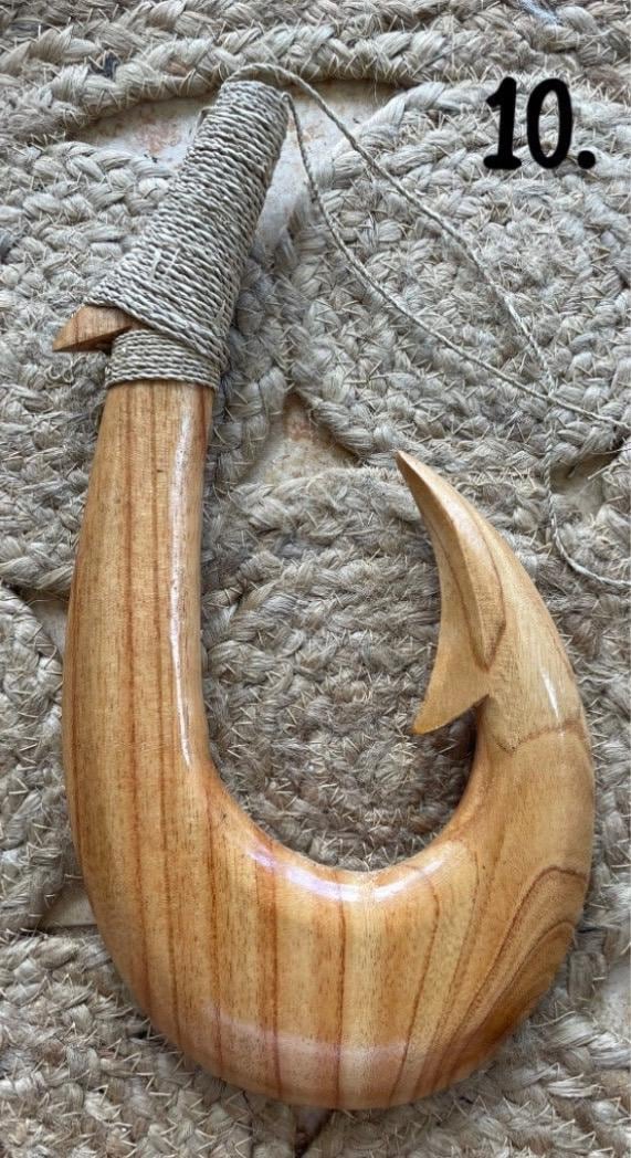 Handmade Polynesian Fish Hook Wall Decor – Engraved Hei Makau - Etsy