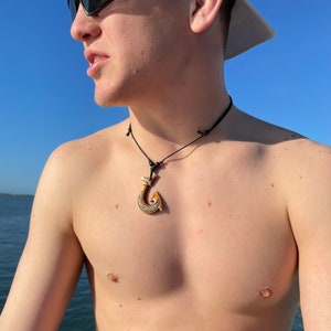 Rustic Polynesian Handcrafted Hei Makau Adjustable Necklace
