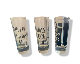 Personalized set of 3 shot glasses