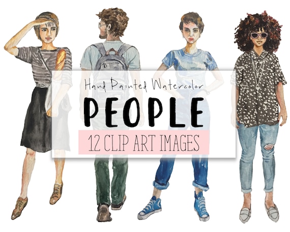 People Clipart Clip Art People Watercolor COMMERCIAL - Etsy