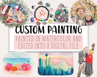 Custom Watercolor Artwork as a Digital File | From Photos or References | Digital Download