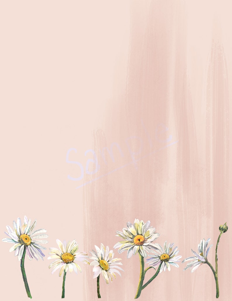 PRINTABLE Daisy Stationery Letter INSTANT DOWNLOAD by | Etsy