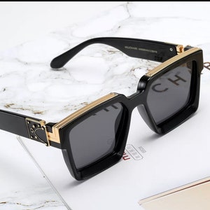 Louis Vuitton Sunglasses Teardrop Monogram Studs Black mens