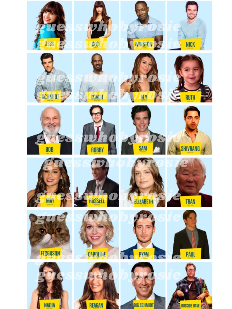 Printable Guess Who Cards NEW GIRL Edition Etsy