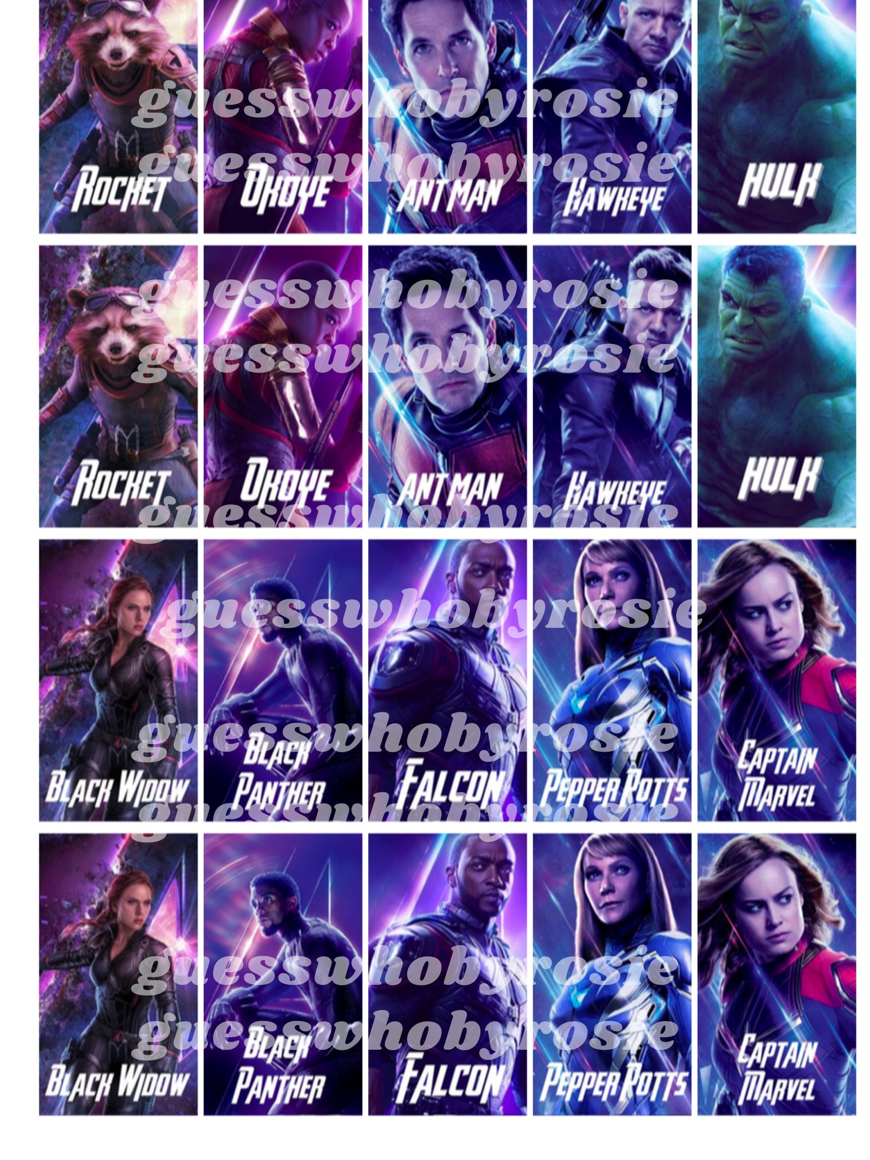 Printable Guess Who Cards Avengers Edition | Etsy