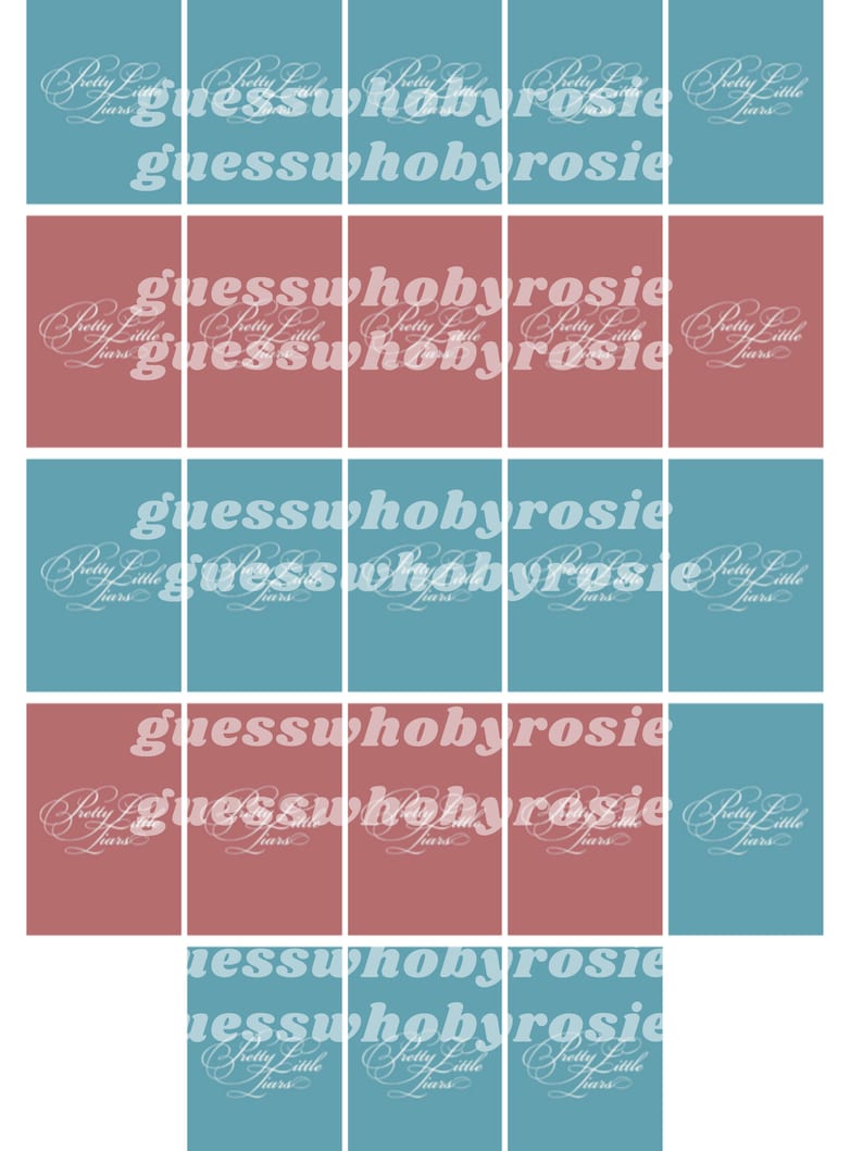 Printable Guess Who Cards Pretty Little Liars PLL Edition | Etsy Canada