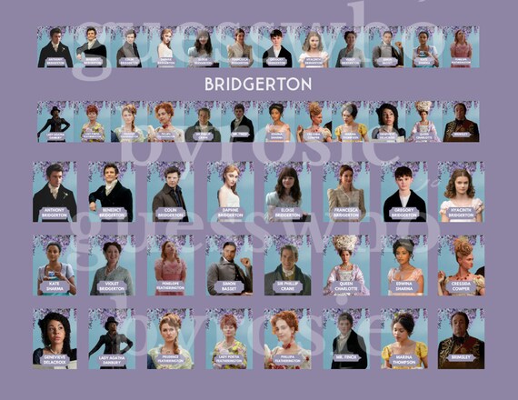 Printable Guess Who? 2.0 Cards - Bridgerton Edition - Etsy