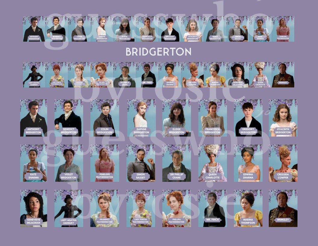 Printable Guess Who? 2.0 Cards - Bridgerton Edition - Etsy