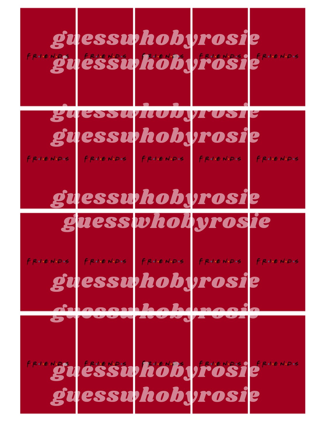 Printable Guess Who Cards FRIENDS Edition - Etsy