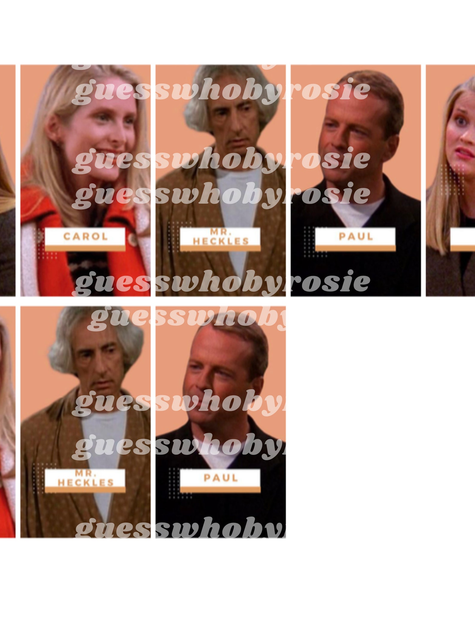 Printable Guess Who Cards FRIENDS Edition - Etsy
