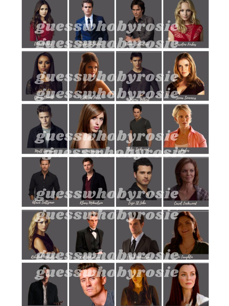 Printable Guess Who Cards VAMPIRE DIARIES Edition Etsy