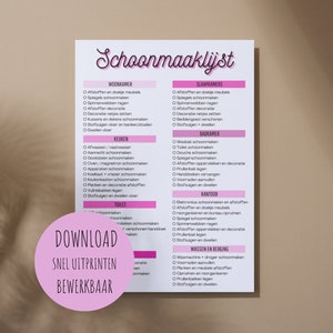 Cleaning list editable | cleaning planner PDF | cleaning checklist | cleaning chores list | cleaning list | cleaning schedule