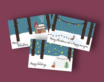 Christmas winter postcards set | Santa Claus | Kerstkaarten | Merry christmas cards | winter christmas postcards | winter kerstkaarten