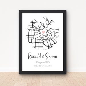 Gepersonaliseerd cadeau | personalized gift for him | location map print | where we met print | jubileum cadeau | Valentine gift for him